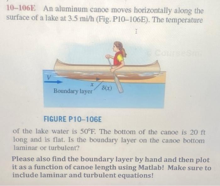 Solved 10-106E An aluminum canoe moves horizontally along | Chegg.com