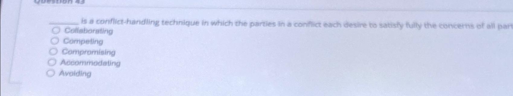 Solved Is A Conflict-handling Technique In Which The Parties 