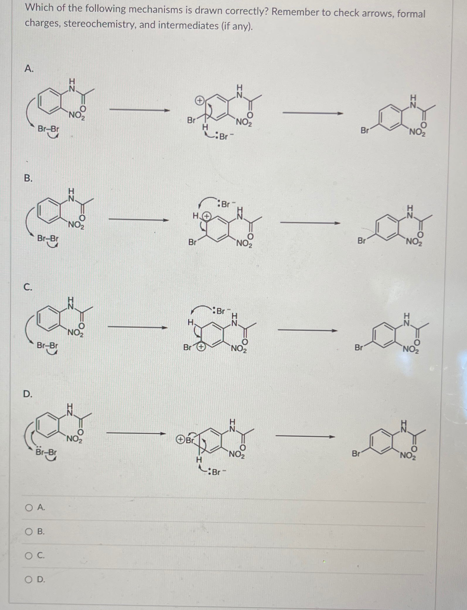 Solved Which of the following mechanisms is drawn correctly? | Chegg.com