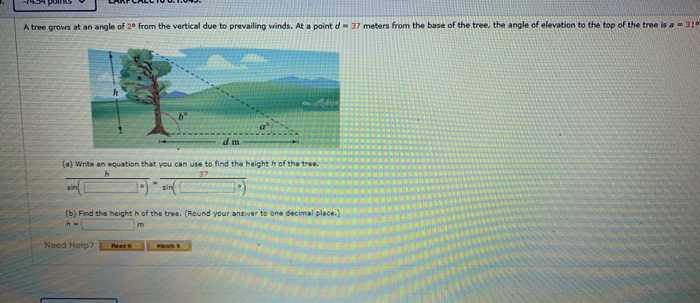 Solved A tree grows at an angle of 2* from the vertical due | Chegg.com