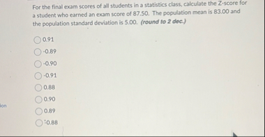 Solved For the final exam scores of all students in a | Chegg.com