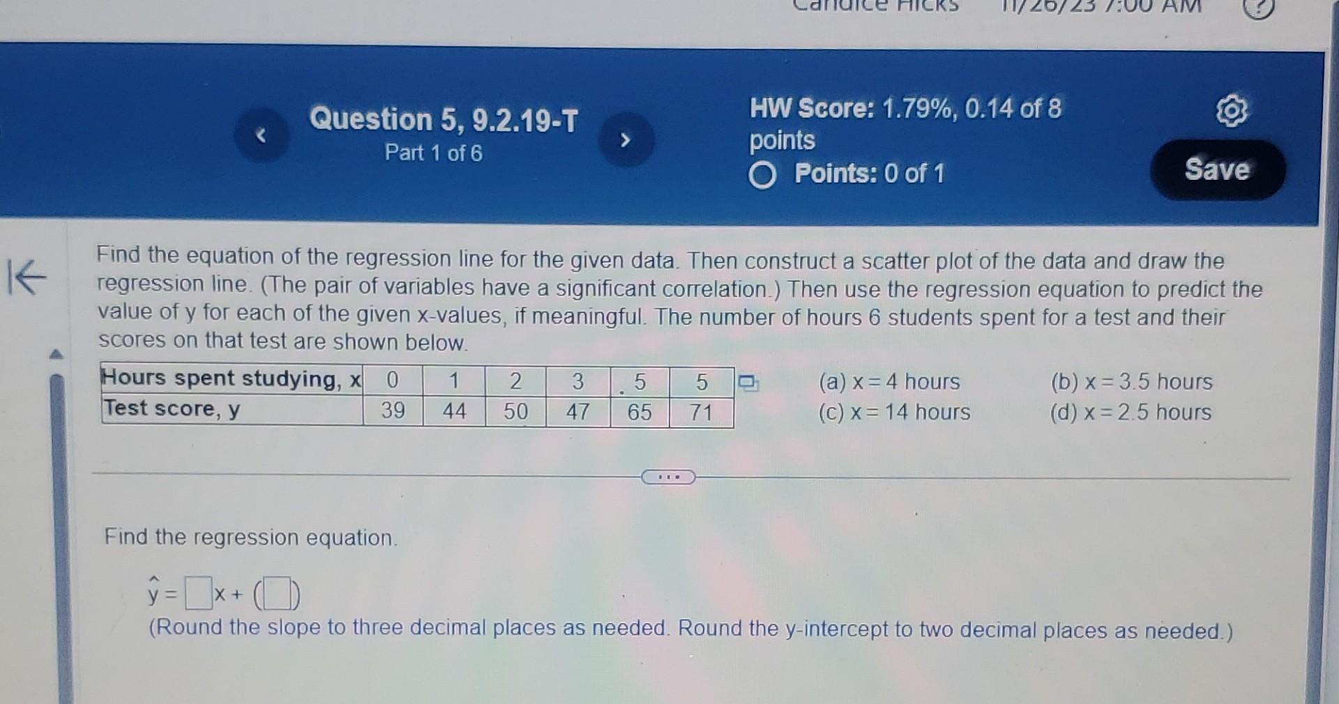 find-the-equation-of-the-regression-line-for-the-chegg