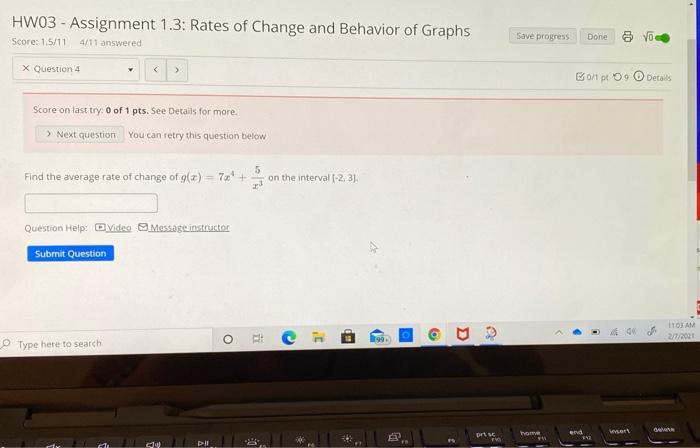 Solved HW03 - Assignment 1.3: Rates of Change and Behavior | Chegg.com
