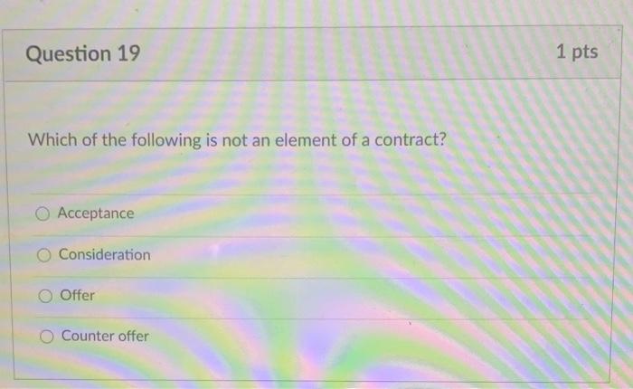 Solved Question 19 1 pts Which of the following is not an | Chegg.com