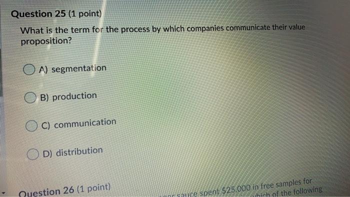 Solved Question 18 (1 point) Which of the following is a | Chegg.com
