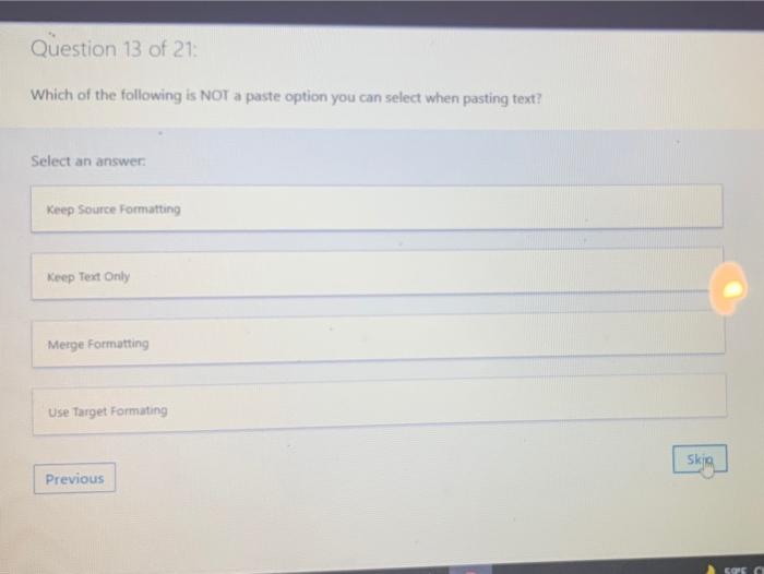 Solved Question 13 of 21 Which of the following is NOT a | Chegg.com