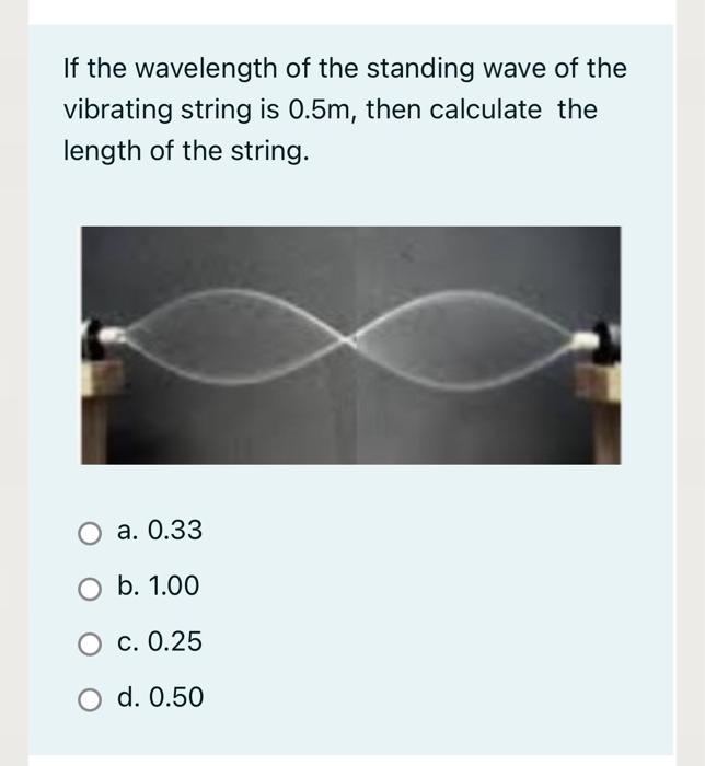 Solved If The Wavelength Of The Standing Wave Of The | Chegg.com