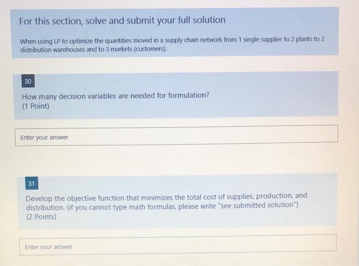 Solved For this section, solve and submit your full solution | Chegg.com