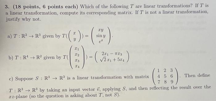 Solved 3. ( 18 points, 6 points each) Which of the following | Chegg.com
