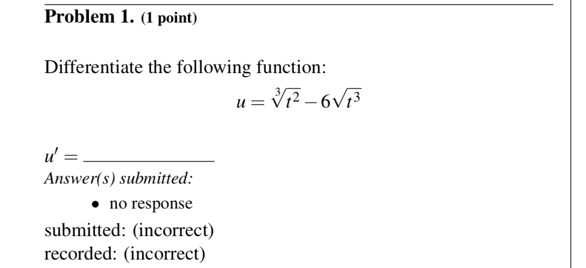 Solved Problem 1 1 ﻿pointdifferentiate The Following 0274