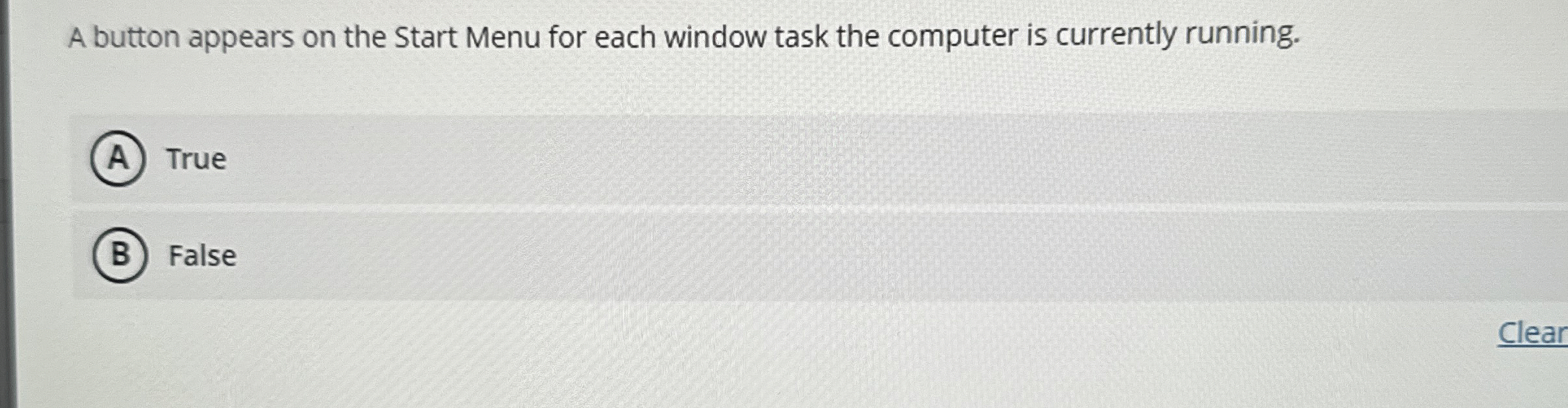Solved A button appears on the Start Menu for each window | Chegg.com