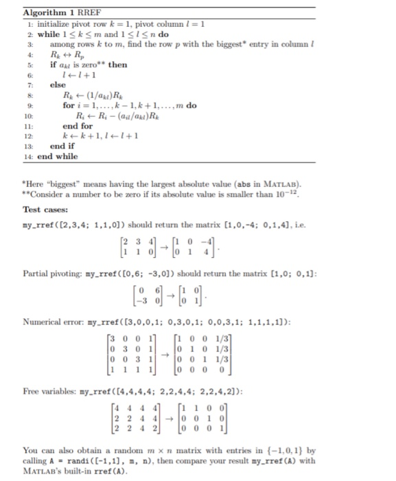 Solved Next you will use these row operations to write a Chegg