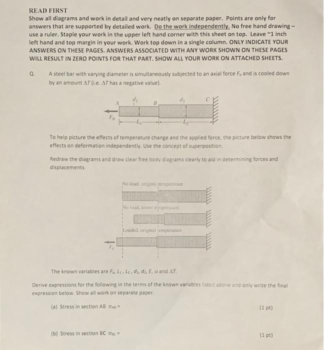 Solved READ FIRST Show all diagrams and work in detail and | Chegg.com