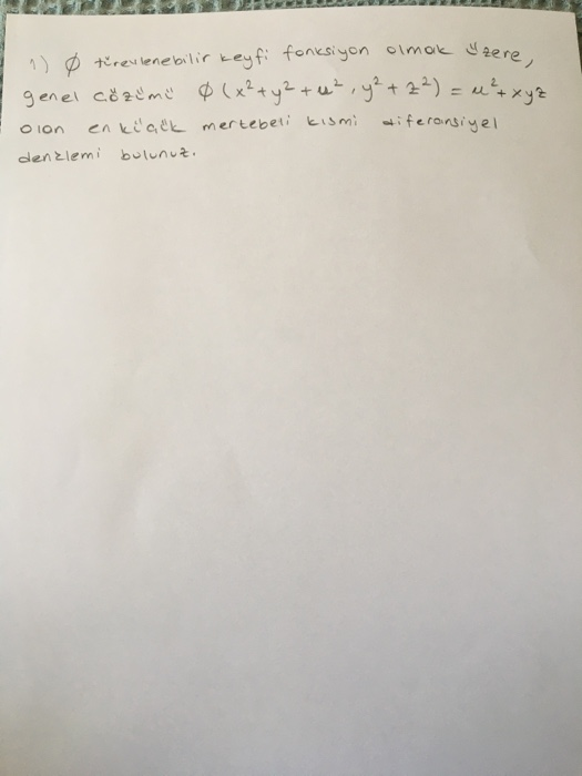 Find The Partial Differential Equation Which Has The Chegg Com