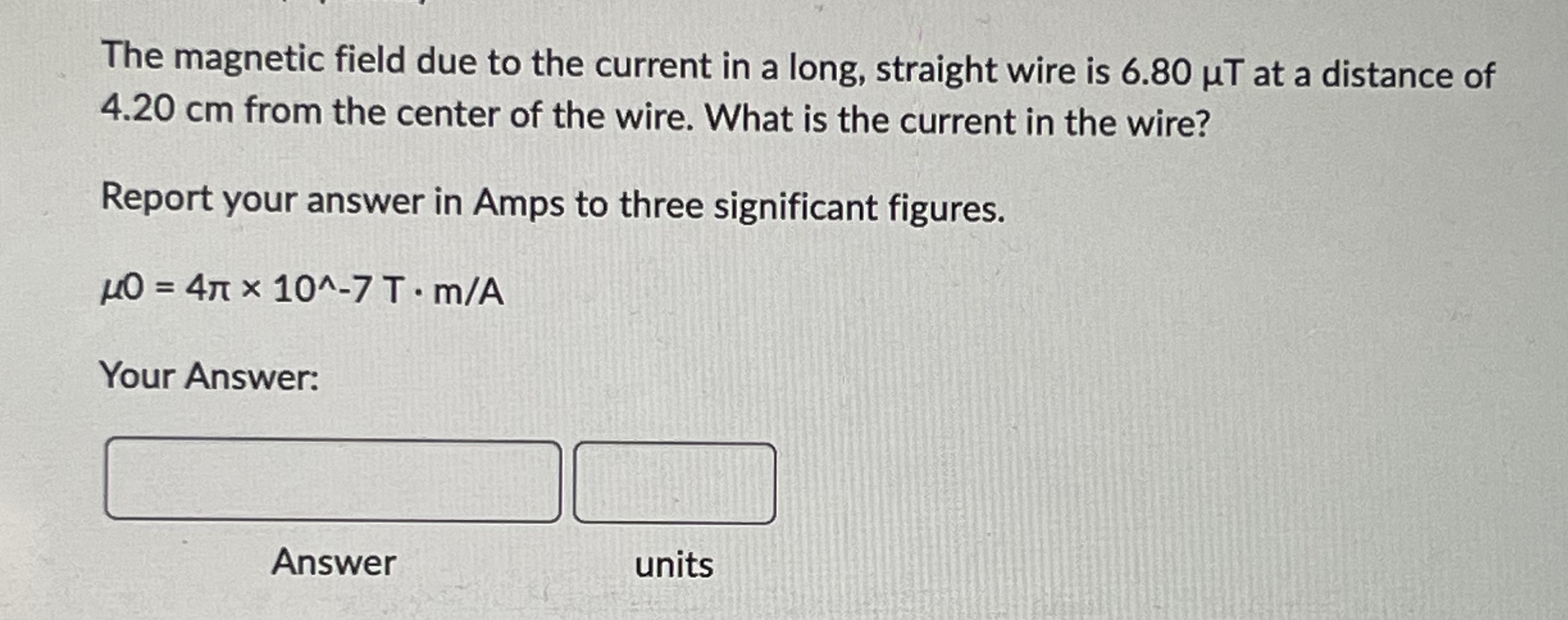 Solved The magnetic field due to the current in a long, | Chegg.com