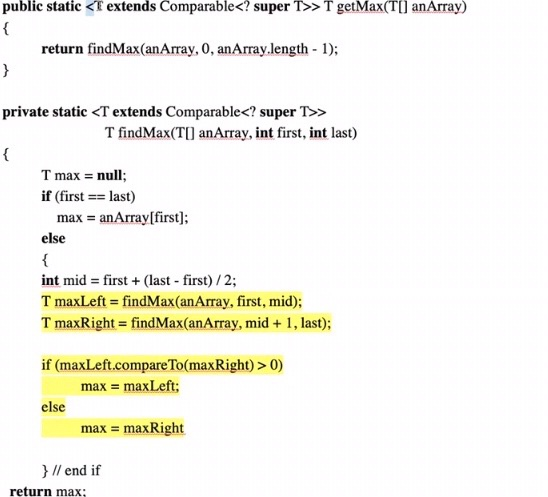 Solved public static > T getMax(T[] anArray) { return | Chegg.com