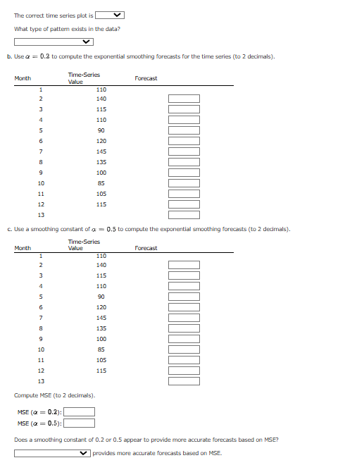 Solved The correct time series plot isWhat type of pattern | Chegg.com