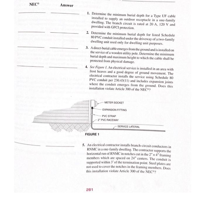 Understanding the NEC Code for Outdoor Buried Electrical Wiring