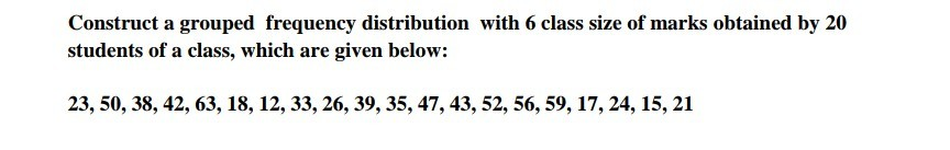 Solved Construct a grouped frequency distribution with 6 | Chegg.com