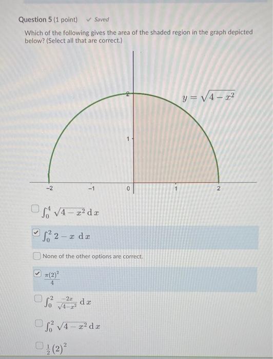 Solved Saved Question 5 (1 Point) Which Of The Following | Chegg.com