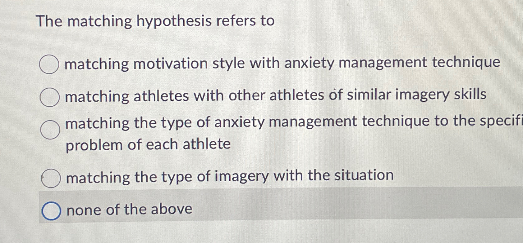 matching hypothesis refers to