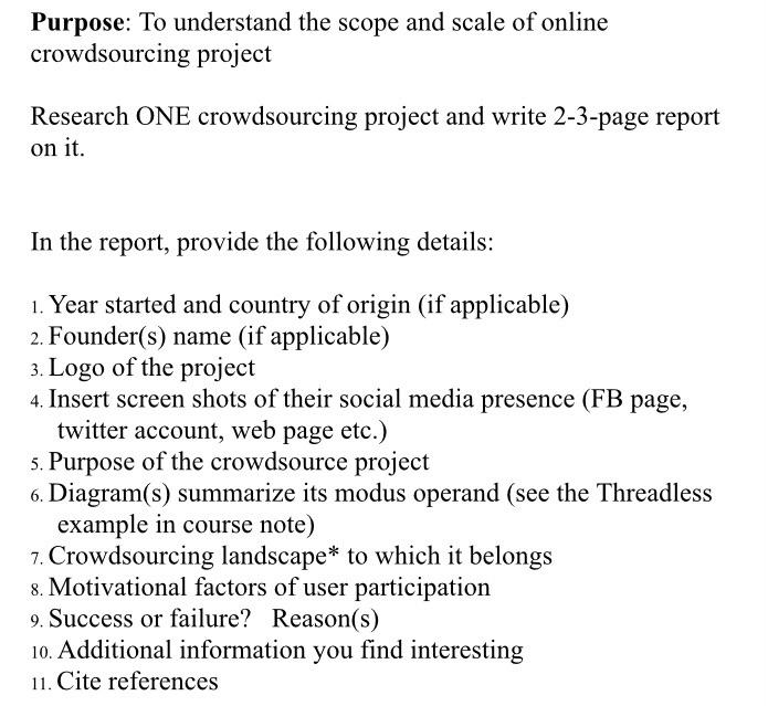 Solved Purpose: To understand the scope and scale of online | Chegg.com