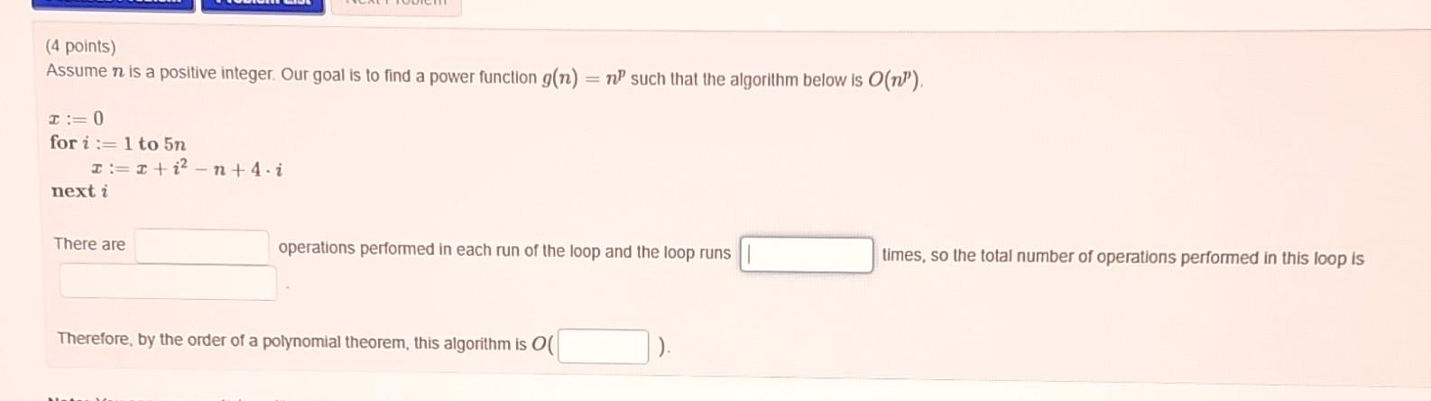 Solved Assume n is a positive integer. Our goal is to find a | Chegg.com