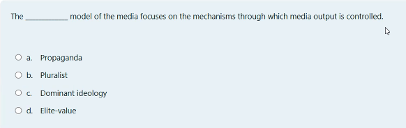 Solved The model of the media focuses on the mechanisms | Chegg.com