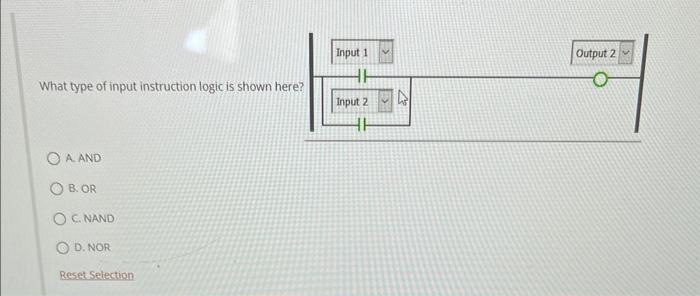 Solved What type of input instruction logic is shown here A. | Chegg.com