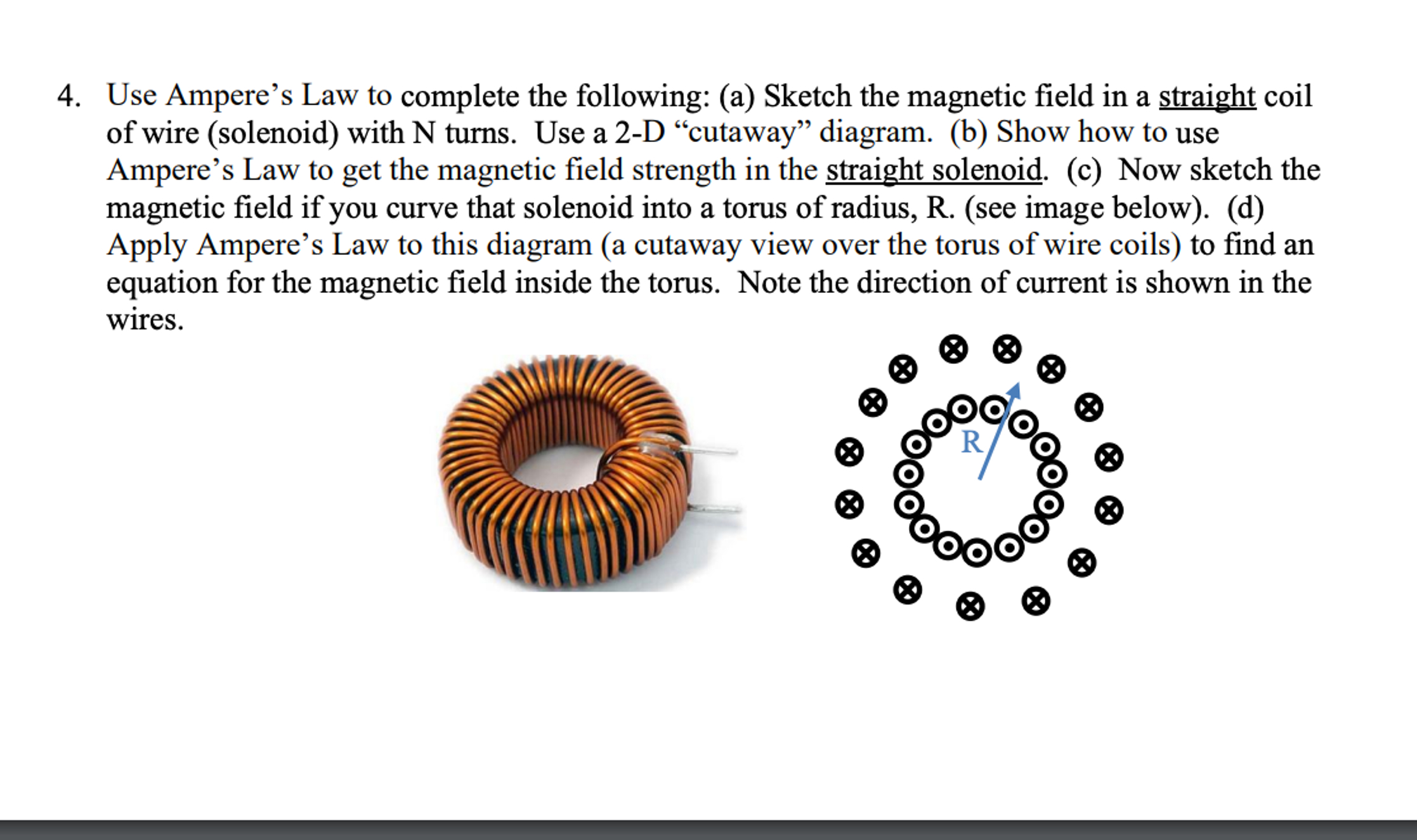 Solved Use Ampere's Law to complete the following: (a) | Chegg.com