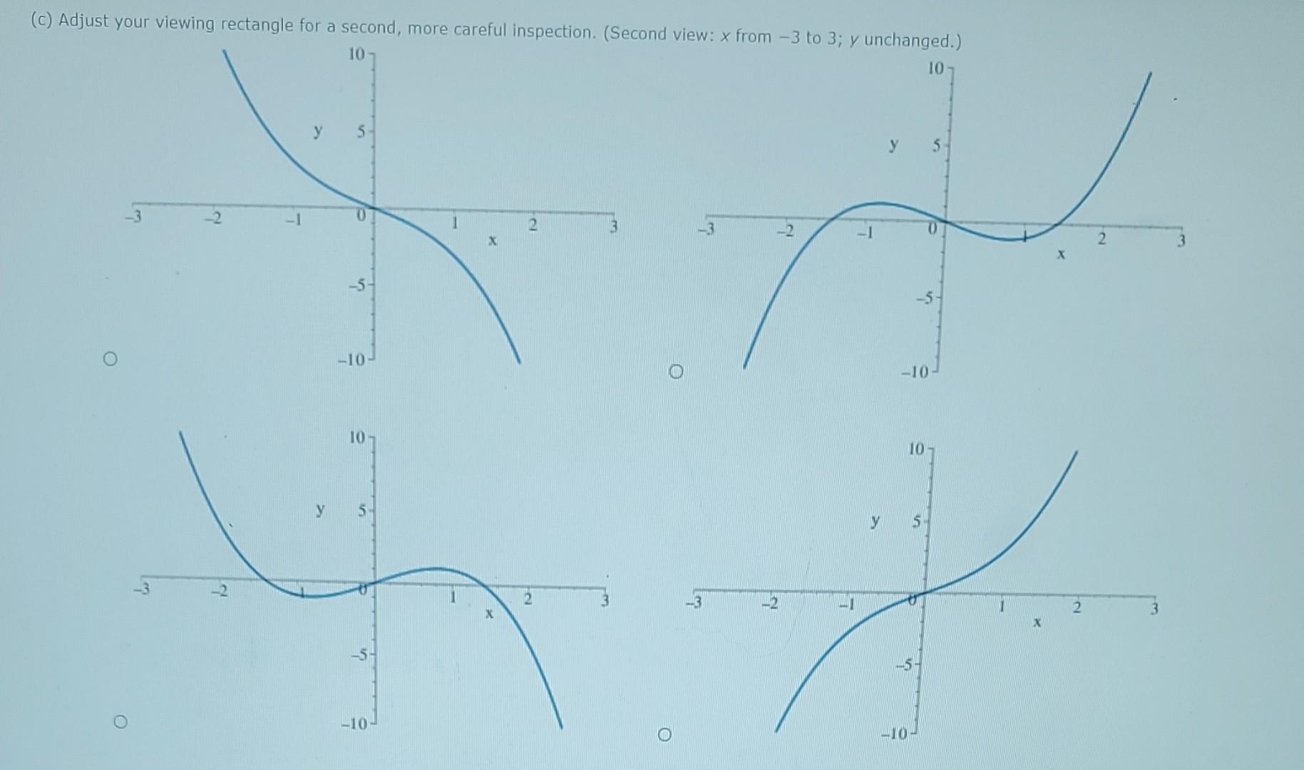 (c) Adjust your viewing rectangle for a second, more | Chegg.com