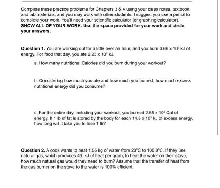 Solved Complete these practice problems for Chapters 3 \& 4 | Chegg.com