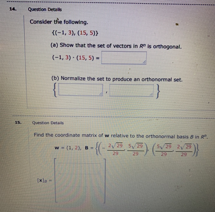 Solved 14 Question Details Consider The Following 1 Chegg Com