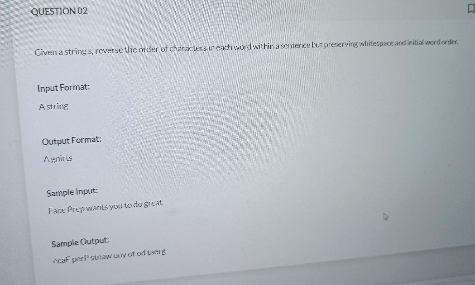 Solved Given a string s, reverse the order of characters in | Chegg.com
