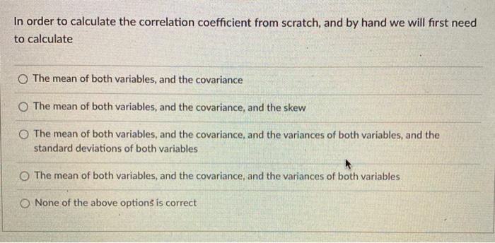Solved In order to calculate the correlation coefficient | Chegg.com