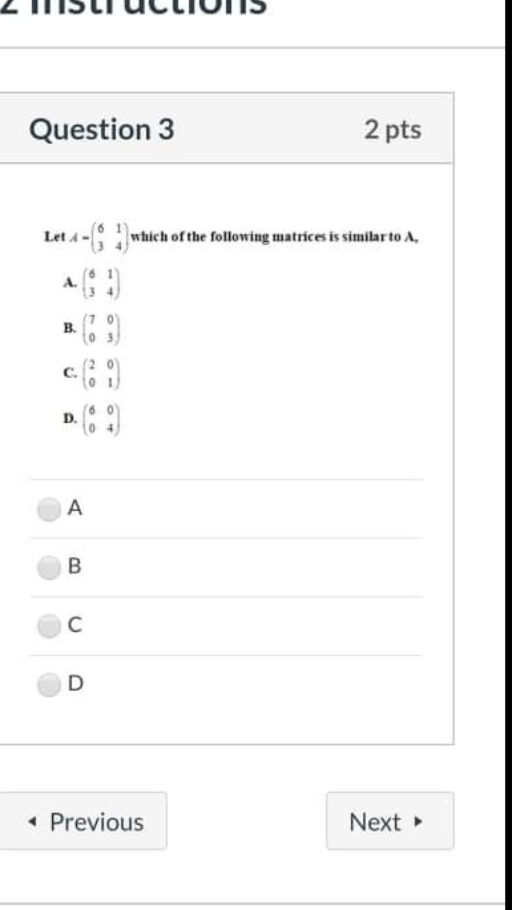 Solved Question 3 2 pts Let A-G : Which of the following | Chegg.com