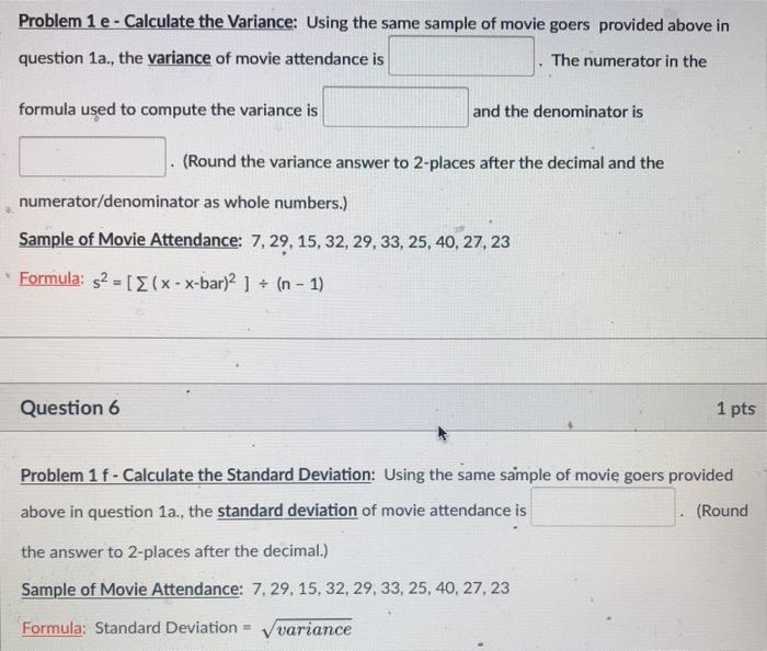 Solved Problem 1 e - Calculate the Variance: Using the same | Chegg.com