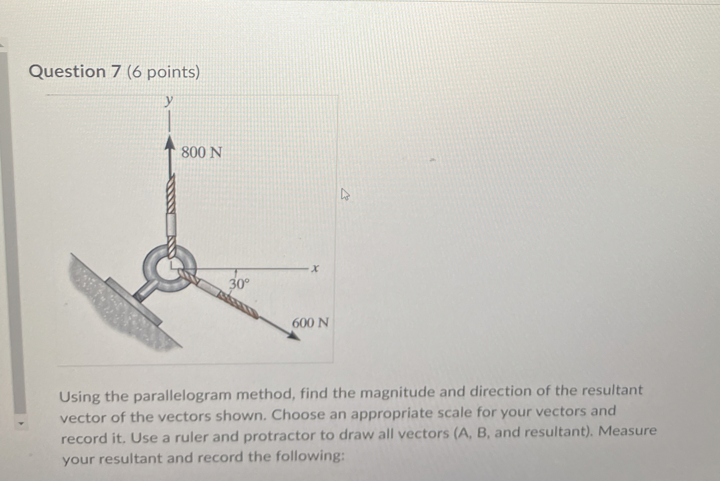 Solved Question 7 (6 ﻿points)Using the parallelogram method, | Chegg.com