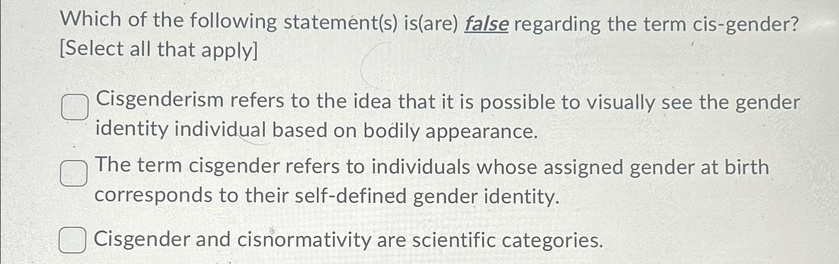 Solved Which of the following statement(s) ﻿is(are) ﻿false | Chegg.com
