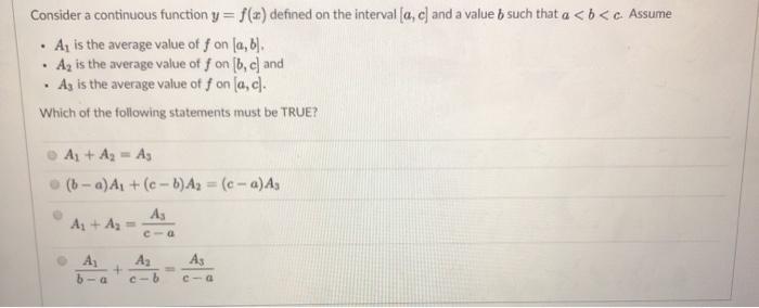 Solved Consider a continuous function y = f(x) defined on | Chegg.com