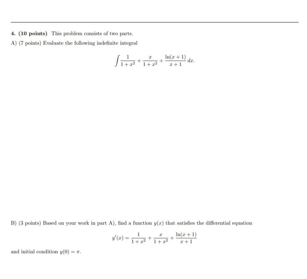 Solved 4. (10 points) This problem consists of two parts. A) | Chegg.com