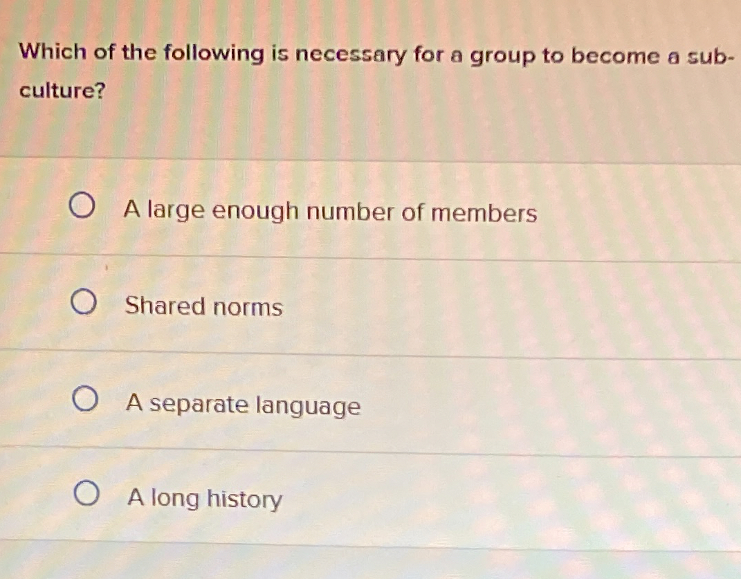 Solved Which of the following is necessary for a group to