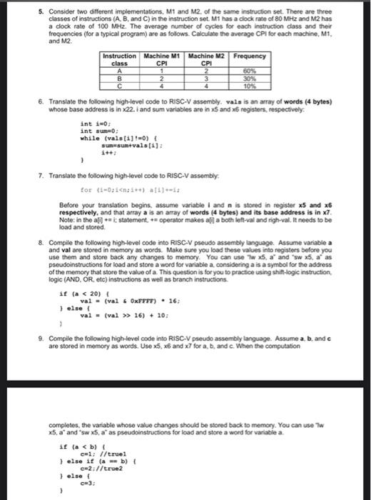 Solved 5. Consider Two Different Implementations, M1 And M2. | Chegg.com