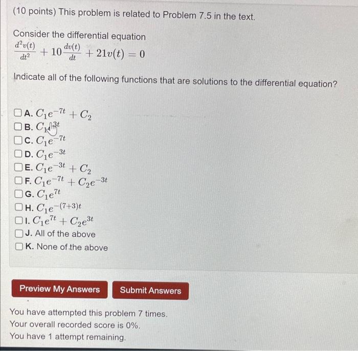 Solved ( 10 points) This problem is related to Problem 7.5 | Chegg.com