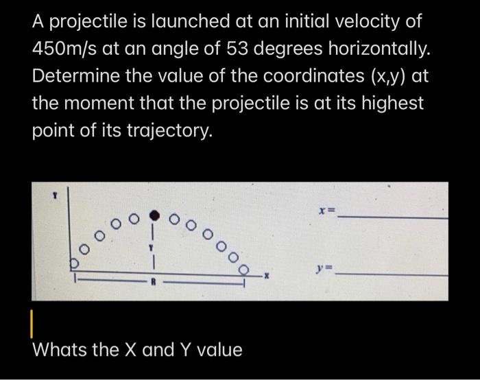 Solved A projectile is launched at an initial velocity of | Chegg.com