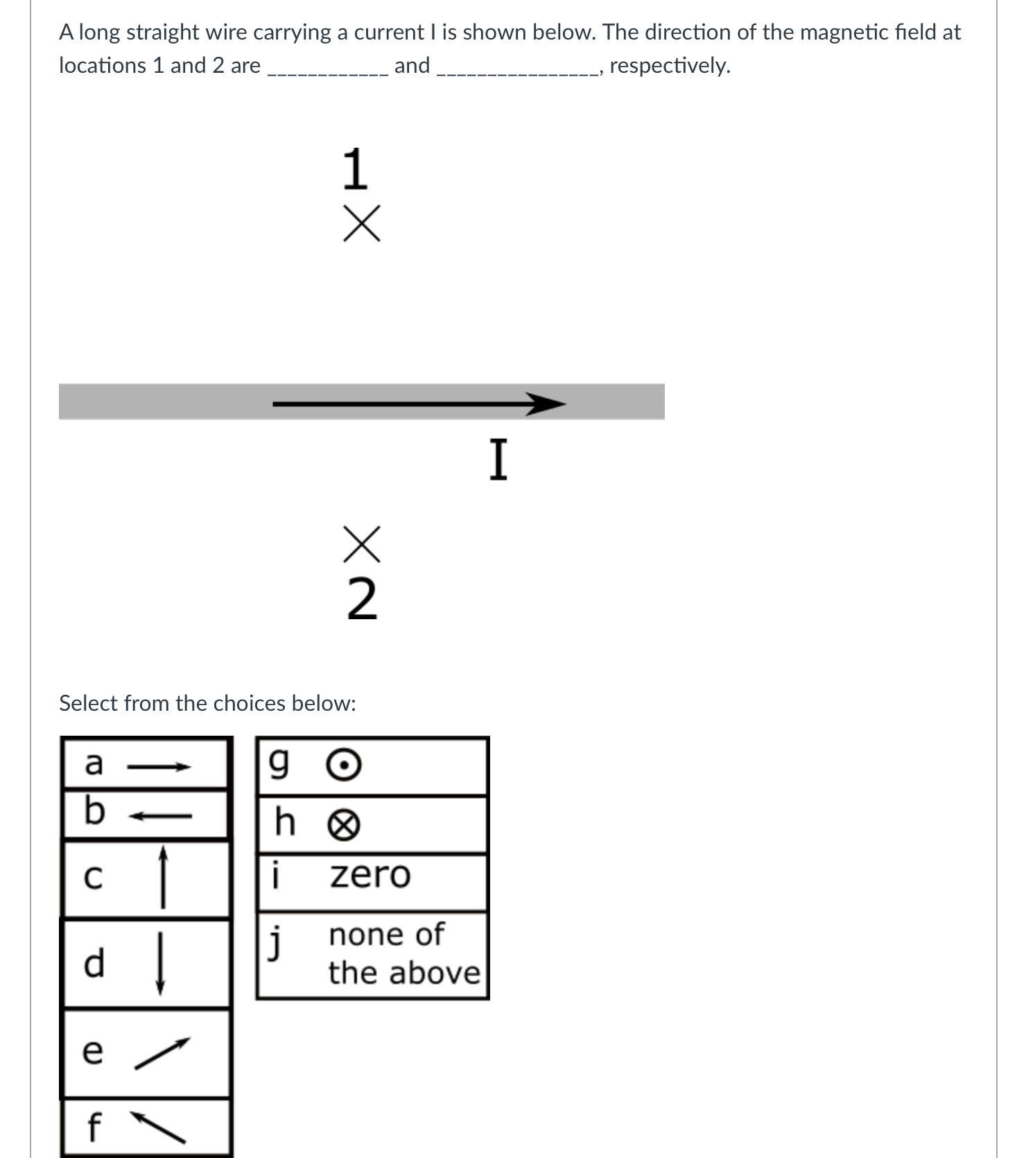 Solved A long straight wire carrying a current I is shown | Chegg.com