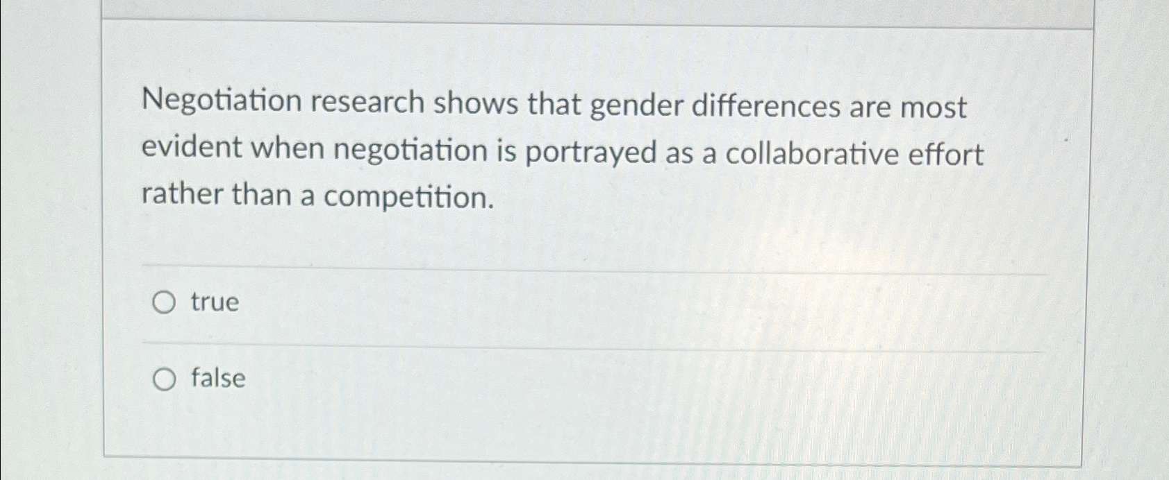 Solved Negotiation research shows that gender differences