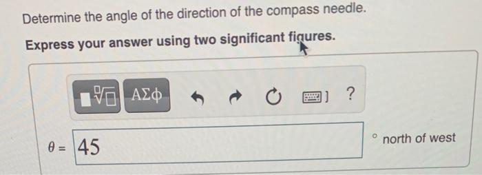 Solved A horizontal compass is placed 18 cm due south from a | Chegg.com