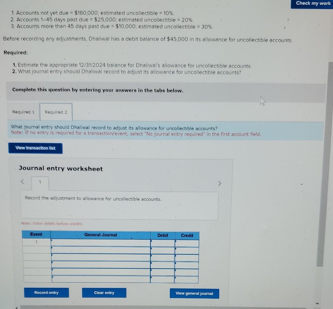 Solved Exercise 7-14 (Static) Calculate Uncollectible | Chegg.com