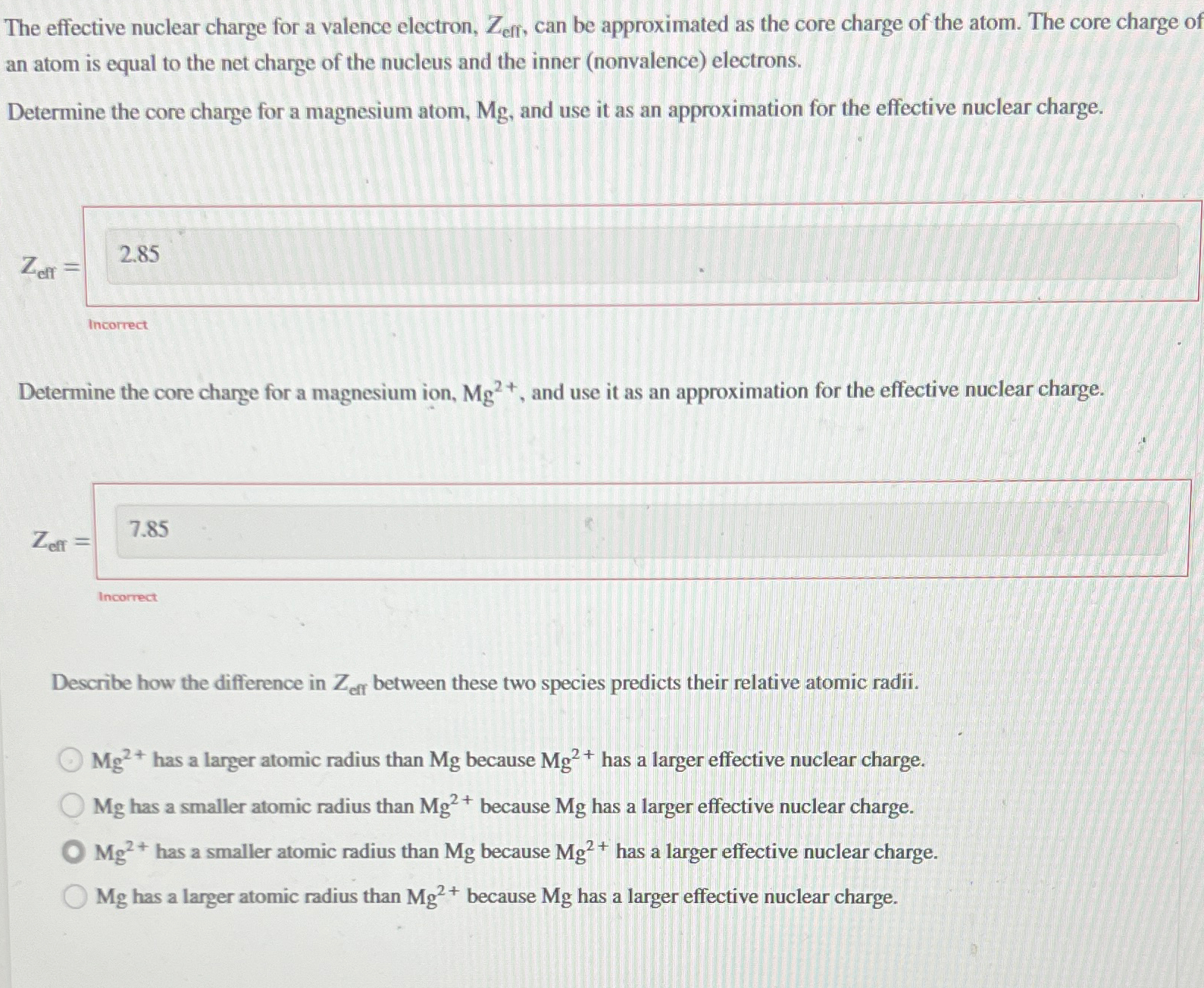 Solved The effective nuclear charge for a valence electron, | Chegg.com